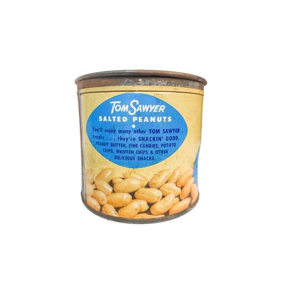 Antique Tom Sawyer Fancy Peanuts Salted Tin - Picture 2 of 4
